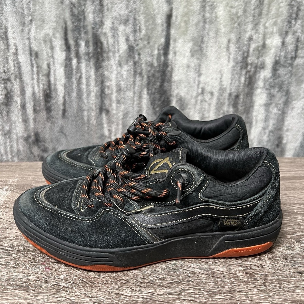 Vans Men's Sz 5 Rowan 2 Spitfire Skate Shoes Lace Up Sneakers Black/Flame Orange